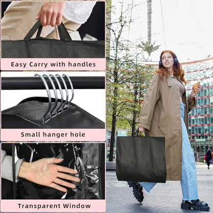 Garment Bags with 4" Gusseted(Black-43"-1pcs-Double zipper-80G Thickened) - size: 43"