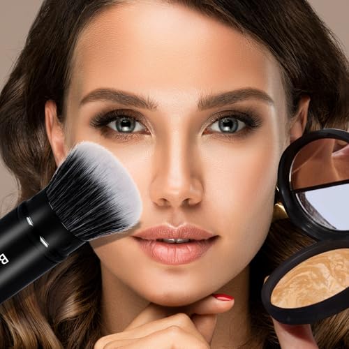 Makeup Brush Kabuki Face Brushes Retractable Travel Blush Kabuki Brush - style: Round Top Kabuki Brush
