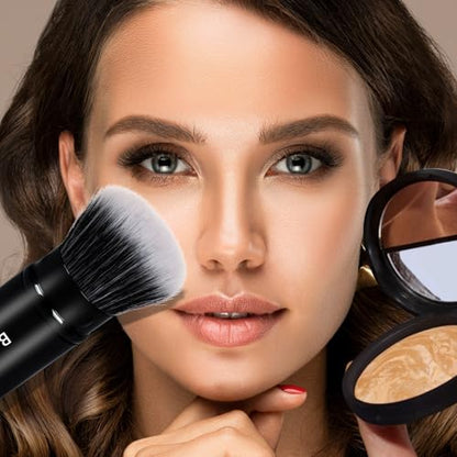 Makeup Brush Kabuki Face Brushes Retractable Travel Blush Kabuki Brush - style: Round Top Kabuki Brush