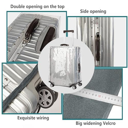 24 Inch Waterproof Clear Suitcase Cover (Gray Trim) - color: Gray Trim-0.4mm, size: 24" Suitcase Cover.