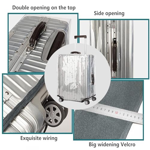 24 Inch Waterproof Clear Suitcase Cover (Gray Trim) - color: Gray Trim-0.4mm, size: 24" Suitcase Cover.