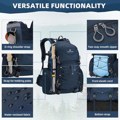 Maelstrom 40L Waterproof Hiking Backpack, Lightweight Travel Daypack - color: Blue