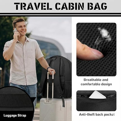 17 inch Travel Laptop Backpack, Business Work College Large Big Backpack - color: Black, size: XX-Large