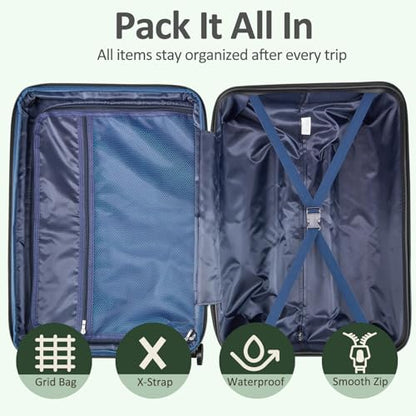 Carry on Luggage 22x14x9 Airline Approved, Expandable - color: Green Mint, size: S (20 In Carry-on)