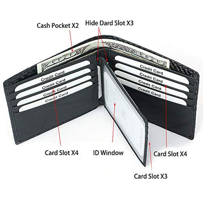 MINTEGRA RFID Blocking Card Wallet Minimalist Clutch Wallets Carbon Fiber Slim Card Holders with Cash Slot