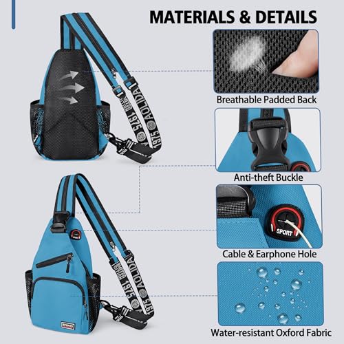 Geestock Convertible Sling Bag Crossbody Backpack for Women Men, Blue - color: Blue, size: Small