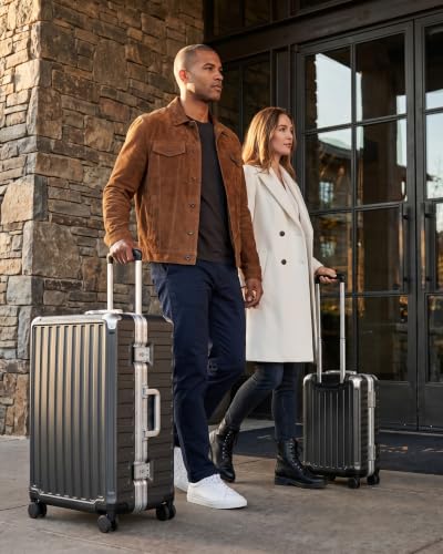 LUGGEX 2-Piece Zipperless Luggage Set, 20/24 Inch, Charcoal Metallic - color: Charcoal Metallic, size: 2 Piece Set (20/24)
