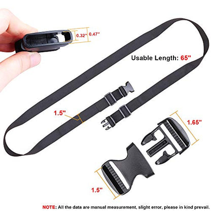 MAGARROW 65" 1.5" Utility Straps with Buckle Adjustable, 4-Pack (Black) - color: Black, size: 1.5 in x 5.4 ft