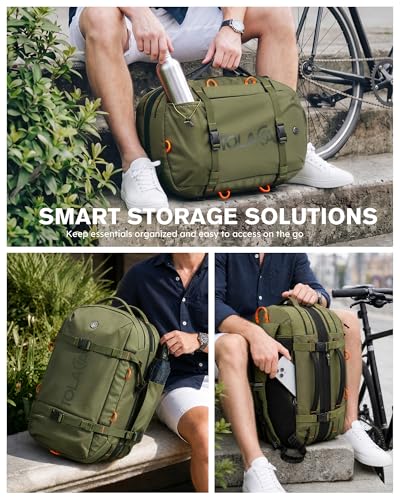 Tolaccea Travel Backpack 40-50L, 16" Laptop Carry On Duffle for Travel Work - color: Army Green