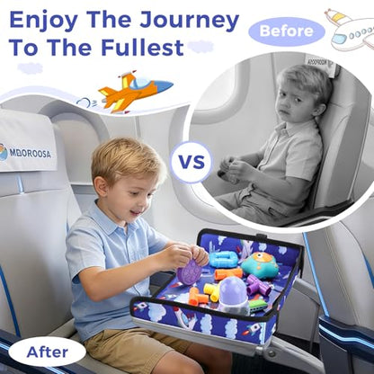 COOLBEBE Airplane Tray Table Cover, Foldable Travel Tray Cover - color: Blue Plane