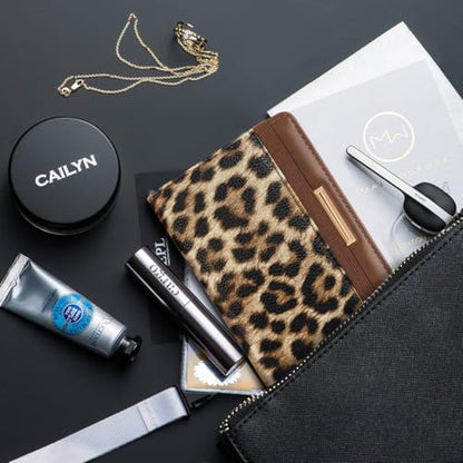 Coco Rossi Passport Holder for Travel Women Slim RFID Passport Cover Wallet - color: Cheetah Print