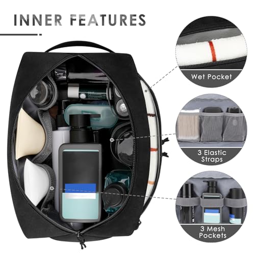 Tactical Toiletry Bag for Men, EDC Travel Hygiene Bag with Double-layer - size: M