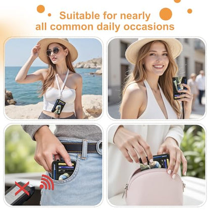 SEAVILIA Small Credit Card Holder for Women, Slim RFID Blocking Wallet - color: Pearl Earring Girl