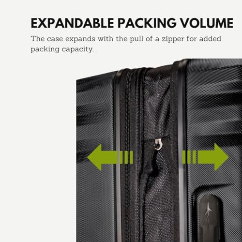 Skyway Nimbus 4.0 Expandable, Durable Hardside, 4 Wheel Spinner, Lightweight Suitcase, Unisex, Stylish, Black, Carry-On 20-Inch - color: Black, size: Carry-On 20-Inch