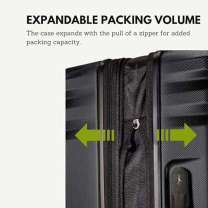 Skyway Nimbus 4.0 Expandable, Durable Hardside, 4 Wheel Spinner, Lightweight Suitcase, Unisex, Stylish, Black, Carry-On 20-Inch - color: Black, size: Carry-On 20-Inch
