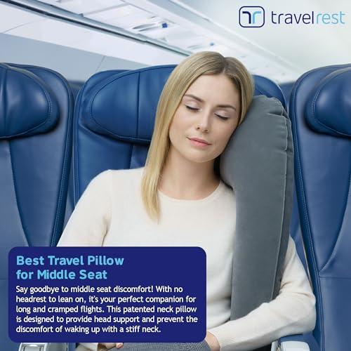 TRAVELREST Ultimate Inflatable Travel Pillow for Neck & Body - Grey - color: Grey, size: Standard (No Cover)