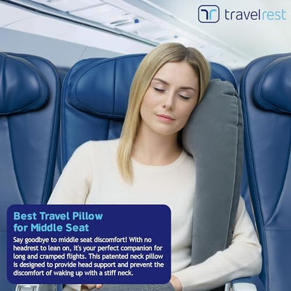 TRAVELREST Ultimate Inflatable Travel Pillow for Neck & Body - Grey - color: Grey, size: Standard (No Cover)