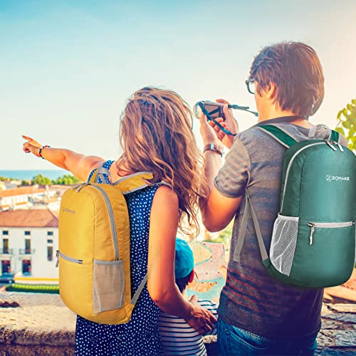 ZOMAKE Lightweight Packable Backpack, Foldable Small Travel Day Pack - color: Yellow
