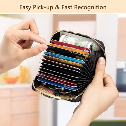 imeetu RFID Credit Card Holder, Small Card Wallet Women, Leather Card Case - color: Lite - Blue, size: Lite