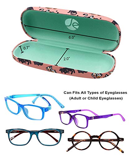 JAVOedge [4 PACK / 3 PACK], Printed Pattern Durable Hard Clamshell Eyeglass Case with Bonus Microfiber Cloth - color: Cats - Style a, size: 3 PACK