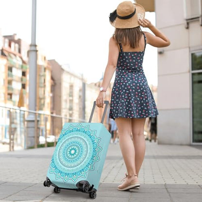 Pink Dino Luggage Cover, Thick Washable Suitcase Protector, 18-32 Inch - color: Teal, size: L(24-26 inch Suitcase)