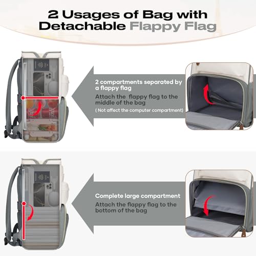 Maelstrom 15.6-17.3" Laptop Backpack with Lunch Box, Work Bag for Women Men - color: Gray-beige