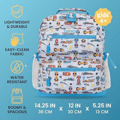 Bentgo Kids Print Durable & Water-Resistant Backpack - color: Race Cars, size: Kids Medium