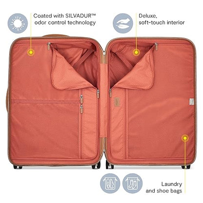 DELSEY PARIS Chatelet Air 2.0, 26 Inch Checked Luggage, Chocolate Brown - color: Chocolate Brown, size: Checked-26 Inch Trunk