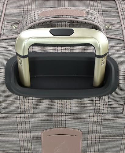 London Fog Brentwood IV 25" Expandable Spinner Softside Suitcase, Rose Charcoal - color: Rose Charcoal