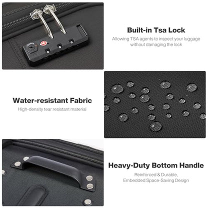 mixi Carry On Luggage 20 Inch Softside Expandable Suitcase, Black - color: Black, size: 20-Inch Carry On