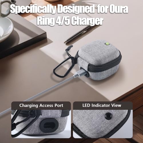 Protective Case for Oura Ring Gen 4/Gen 5 Travel Pouch Gray - color: Grey, size: Gen 4/Gen 5