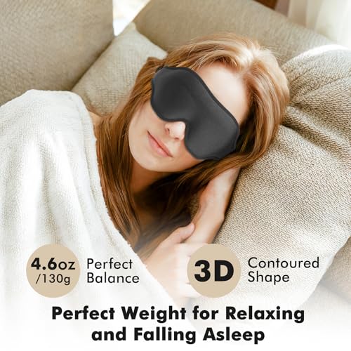3D Weighted Eye Mask for Lash Extensions, Eye Covers for Sleep - color: Obsidian