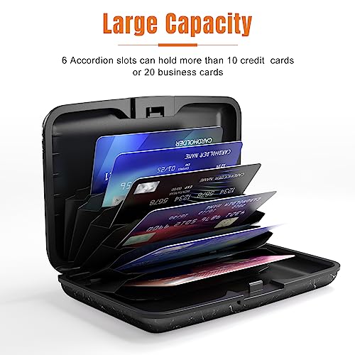Rimilak Aluminuml Credit Card Holder,Black Mable - color: Black Mable
