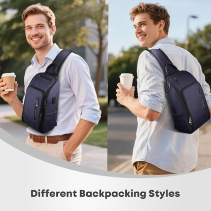 Crossbody Sling Bag for Men, Waterproof Sling Crossbody - color: Blue