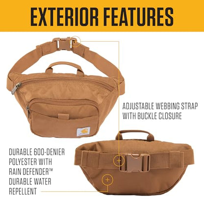 Carhartt Classic Adjustable Sling Bag, Durable, 600-Denier Water Resistant Hip Pack - color: Essential Waist Pack ( Greenstone)