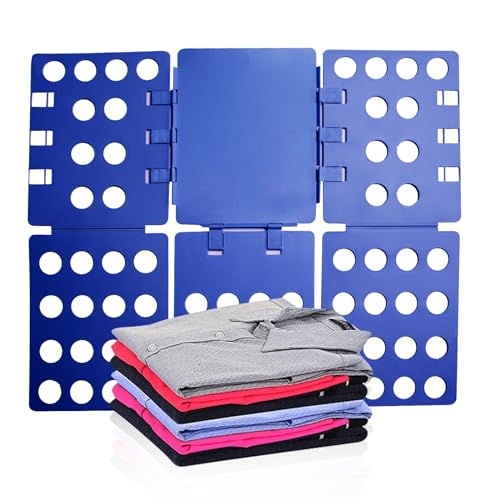 GYE T Shirt Folding Board T Shirt Clothes Folder Laundry Organizer Durable Tool Plastic Easy and Fast Folding Board for Kid Children and Adult to Fold Clothes (Blue) - color: Blue