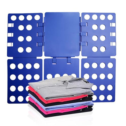 GYE T Shirt Folding Board T Shirt Clothes Folder Laundry Organizer Durable Tool Plastic Easy and Fast Folding Board for Kid Children and Adult to Fold Clothes (Blue) - color: Blue