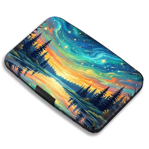 Maicican RFID Blocking Aluminum Credit Card Holder - color: Card holder wallet - Aurora Forest