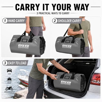 60L Waterproof Bag,Waterproof Dry Bag for Men & Women,Grey - color: grey