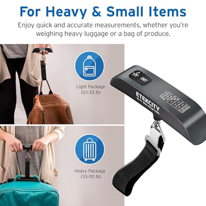 Etekcity Luggage Scale, Digital Suitcase Weight Scale for Travel, 110 lb - color: Charcoal Gray