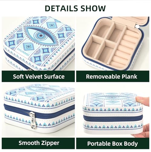 shunmei Mini Travel Jewelry Box, Personalised Pattern, White Eyes - style: White Eyes