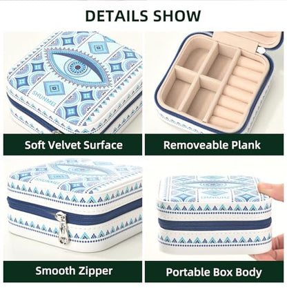 shunmei Mini Travel Jewelry Box, Personalised Pattern, White Eyes - style: White Eyes