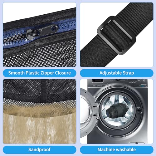 Mildbeer 12x6x12 Mesh Crossbody Bag for Gym & Beach - color: Black