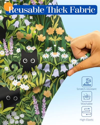 Slohif Stylish Luggage Cover with Storage Pocket 31-32 inch Cute Cat - color: Cats in Flowers, size: XL-(31-32)Inch