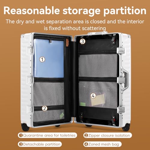 ROAMING 24 Inch Medium Checked Zipperless Luggage Hardshell Suitcases White - color: white, size: 24 Inch Checked Luggage