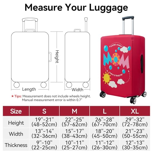 4 Pieces Luggage Covers For Suitcase Tsa Approved, 20" 24" 28" 32'' Elastic Suitcase Cover Protector, Anti-Scratch Travel Suitcase Cover Fits 19-32 Inch Luggage (Four-person Family, S/M/L/XL) - color: Four-person Family-20/24/28/32 inches