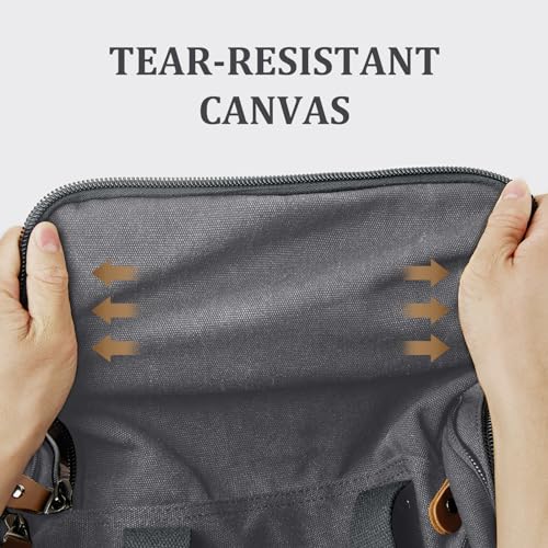 Gonex Canvas Duffle Bag, Expandable 50L Travel Overnight Weekender Bag - color: Grey, size: Large-50L (Without Shoe Compartment)