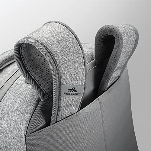 High Sierra Powerglide Pro Wheeled Daypack Backpack with 360 Degree Reflectivity, Telescoping Handle, Dual Side Pockets, and Laptop Sleeve, Fits Most 15.6" Laptops, 40L, Silver Heather - color: Silver Heather