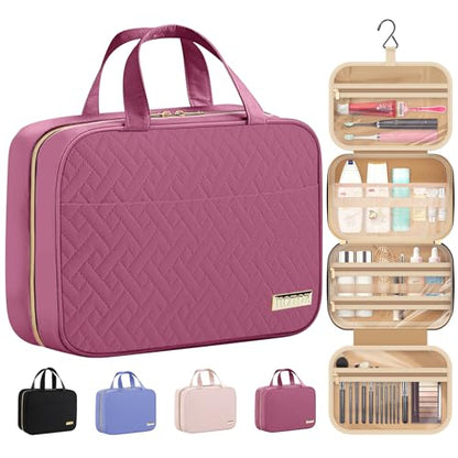 HOTOR Hanging Travel Toiletry Bag Women Men Essentials Rosewood-Pink - color: Rosewood-Pink, size: Medium