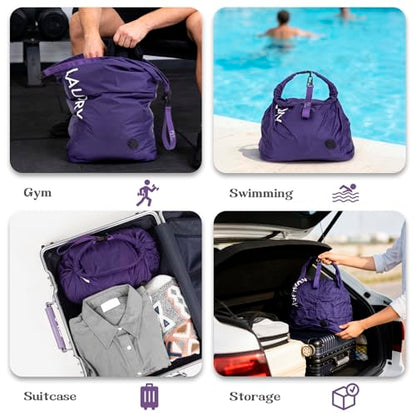 Travel Laundry Bag, Vacuum Compression Dirty Clothes Travel Bag - color: Purple, size: Medium